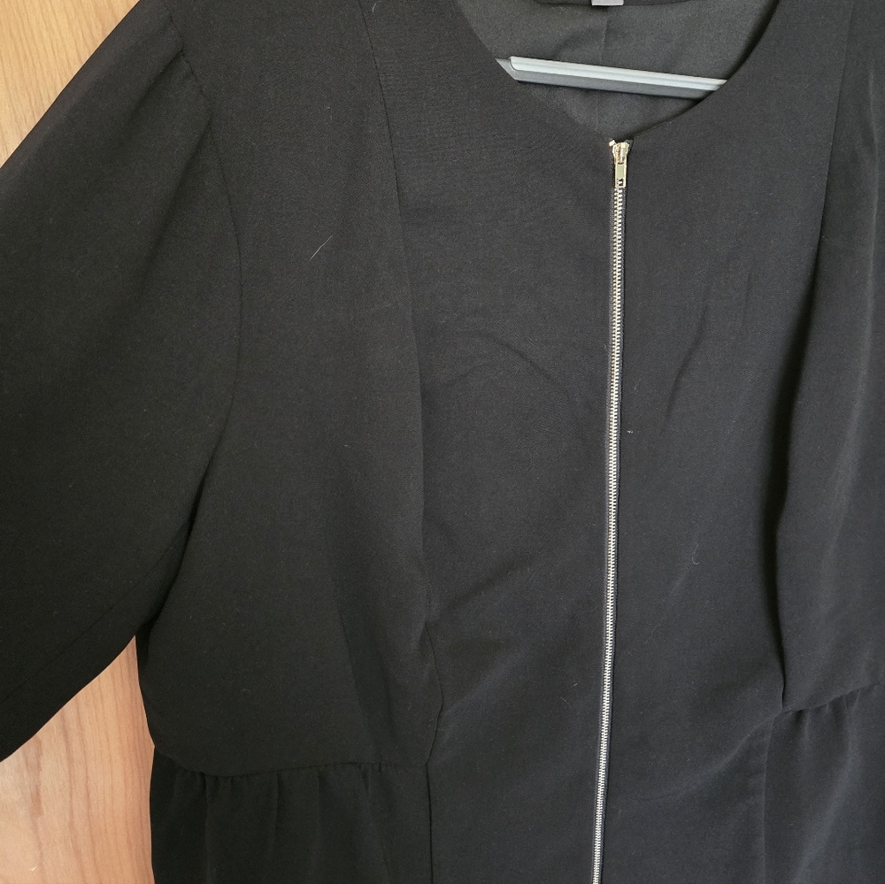 Jessica London Black Ruffle Sleeve Blazer - Picture 3 of 5